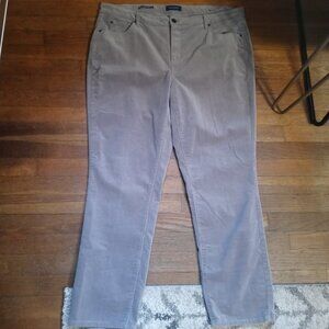 TALBOTS plus high rise straight leg corduroy jeans in gray (18W)